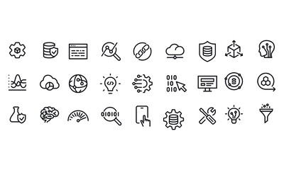 software and technology icons vector design