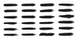 Big collection of hand drawncalligraphy brush strokes black paint texture set vector illustration isolated on white background. Calligraphy brushes high detail abstract elements.