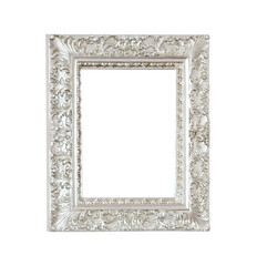 Wall Mural - Elegant isolated silver frame