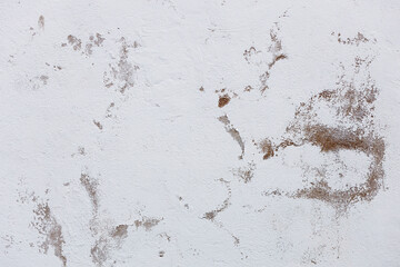 Poster - stone wall with white old paint. concrete texture.