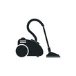 Vacuum cleaner icon in trendy silhouette style design