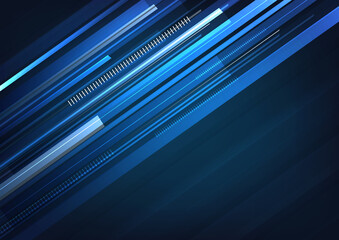 Abstract technology geometric overlapping hi speed line movement design background with copy space for text.