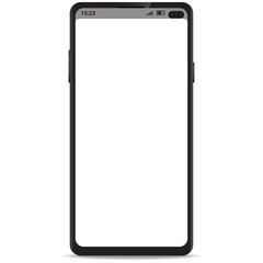 Wall Mural - Mobile smartphone frameless with status bar on blank screen realistic icon for mockup ui design. For mock up ui design smartphone with status bar.