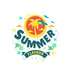 © thvm - Summer summertime-themed illustration typographic design on a white background.