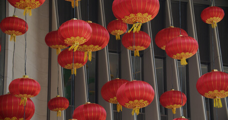 Poster - Red lantern hanging at outdoor