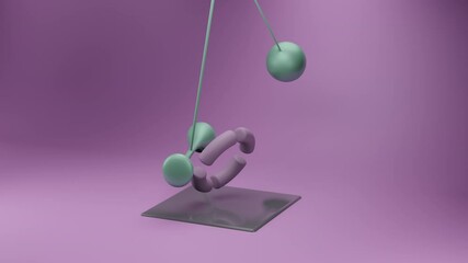 Wall Mural - loop animation pendulum swinging. Repeated beat. Computer generated seamless motion design of simple geometric shapes.