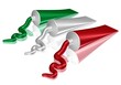 drei Tuben in den Farben der italienischen Flagge