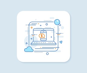 Poster - pay by phone line icon. abstract vector button. mobile payment sign. finance symbol. phone payment l