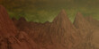 Mars landscape, science fiction illustration.