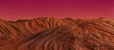 Fototapeta  - Mars landscape, science fiction illustration.