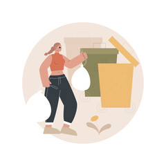 Fototapete - junk removal abstract concept vector illustration. house maintenance, gardening service, autumn debr