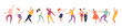 Dancing people isolated on a white background. Party and leisure, holiday and festival vector illustration