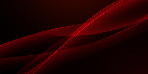 Poster - Red glowing Curvy waving background with elegant colors. Modern abstract red backdrop