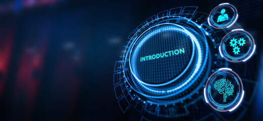 Business, Technology, Internet and network concept. virtual screen of the future and sees the inscription: Introduction.