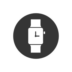 Poster - Smart clock white icon isolated on white background. Vector