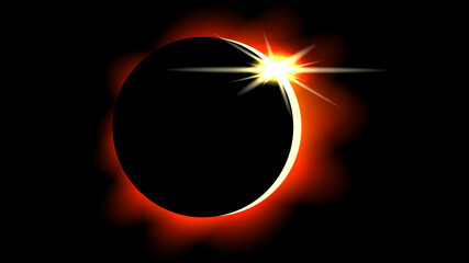 Wall Mural - sun eclipse with crown flame