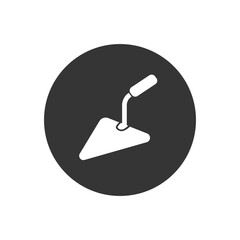 Poster - Trowel building white icon vector illustration flat