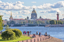 Saint Isaac's Cathedral, Palace Bridge And Admiralty In Saint Petersburg