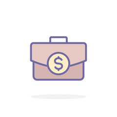 Poster - Suitcase icon in filled outline style.