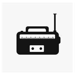 Poster - Radio vector icon.  Editable stroke. Linear style sign for use on web design and mobile apps, logo. Symbol illustration. Pixel vector graphics - Vector