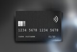 Fototapeta Na drzwi - 3D Illustration of a metal credit card