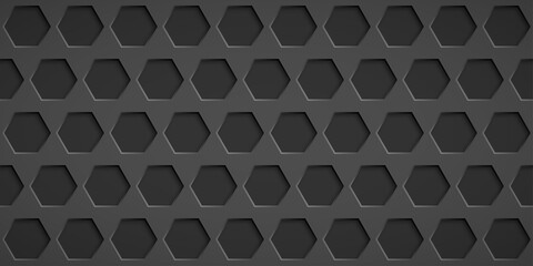 Abstract background with hexagon holes in gray colors