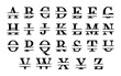 Split monogram alphabet, Split monogram font, Split letters, Family monogram, Initial monogram