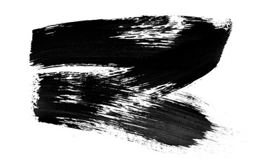Wall Mural - single paint ink scratch isolated on white background. grungy blank line stroke. modern paint brush 
