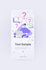 Poster - man call center operator sitting at workplace customer service online support concept vertical