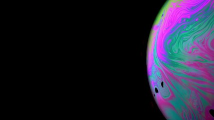 Wall Mural - Abstract background space. Globe planet earth in galaxy universe with abstract sun on black background. Comet, asteroid, meteorite in fantasy galaxy