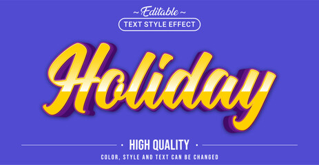 Wall Mural - Editable text style effect - Holiday text style theme.