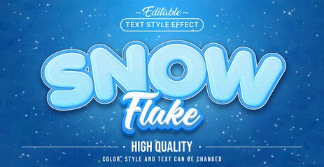 Poster - Editable text style effect - Snowflakes text style theme.