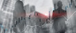 © Funtap - Trading candlestick chart and diagrams on blurred office center background people