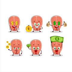 Poster - Tuna cartoon character with cute emoticon bring money