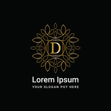 Luxury Gold Monogram Ornament Letter D Logo Design Vector Icon	
