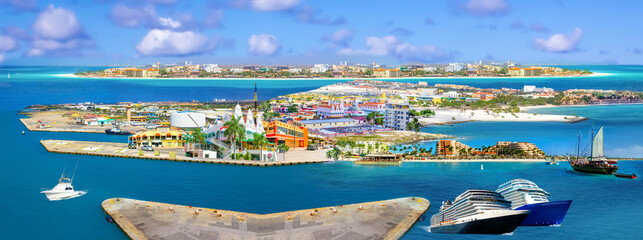 Poster - Collage about Aruba - Dutch province Oranjestad - beautiful Caribbean Island.