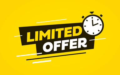 Wall Mural - Limited offer. Sale banner. Offer sign with yellow background. Vector illustration