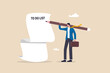 © Nuthawut - Long to do list, overload tasks and responsibility or productivity and efficiency management concept, smart confident businessman carrying big pencil thinking to write many to do list on long paper.