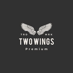 Poster - two wings hipster vintage logo vector icon illustration