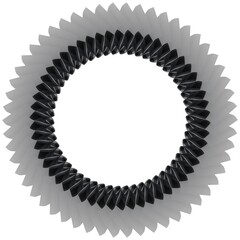 Poster - Gray glossy textured pattern in the form of a circle on a white background. 3d rendering illustration. Decor.
