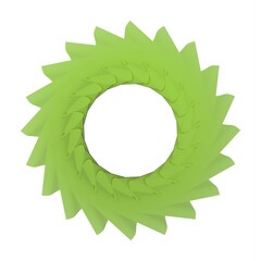 Poster - Green pattern in the form of a circle on a white background. 3d rendering illustration. Decor.