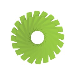 Poster - Green pattern in the form of a circle on a white background. 3d rendering illustration. Decor.