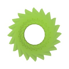 Poster - Green pattern in the form of a circle on a white background. 3d rendering illustration. Decor.
