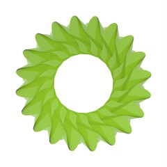 Poster - Green pattern in the form of a circle on a white background. 3d rendering illustration. Decor.