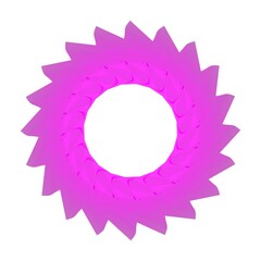 Poster - Pink pattern in the form of a circle on a white background. 3d rendering illustration. Decor.