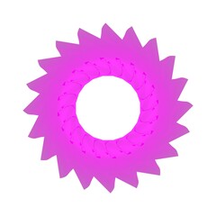 Poster - Pink pattern in the form of a circle on a white background. 3d rendering illustration. Decor.