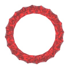 Poster - Red glossy textured pattern in the form of a circle on a white background. 3d rendering illustration. Decor.