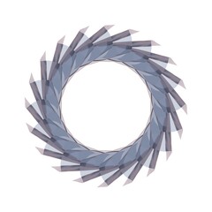 Poster - Blue-beige glossy pattern in the form of a circle on a white background. 3d rendering illustration. Decor.