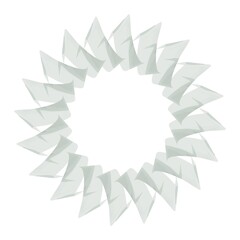 Poster - Gray glossy pattern in the form of a circle on a white background. 3d rendering illustration. Decor.