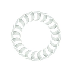 Poster - Gray glossy pattern in the form of a circle on a white background. 3d rendering illustration. Decor.